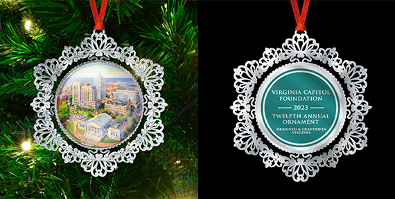 The 2023 Capitol Ornament, General Assembly Building – Limited Edition(Front - left and Back- right)