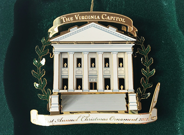The First Annual Ornament, introduced in 2012, features the Jefferson-designed Capitol.