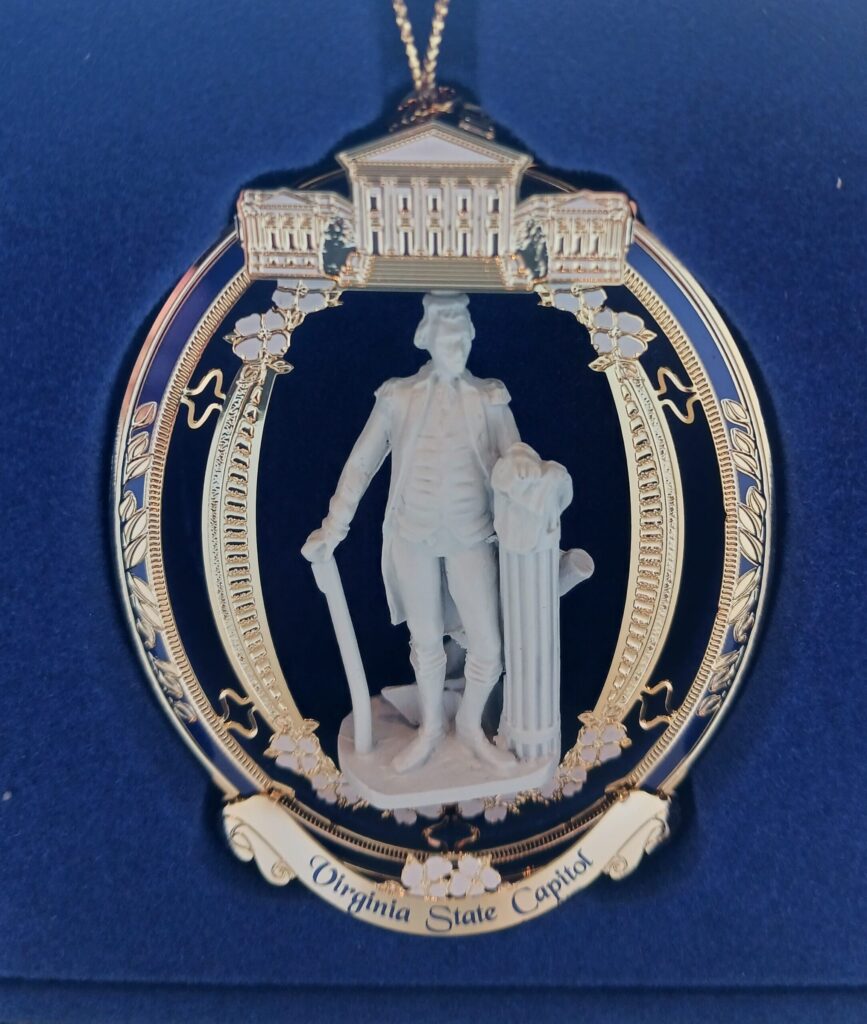 The 2024 Virginia Capitol Ornament-The George Washington Houdon Statue